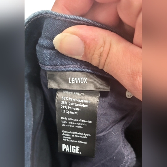 PAIGE | Lennox / Slim Fit Blue Denim Jeans | Size: 31X32 - Picture 7 of 10